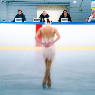 a group of people walking on a road