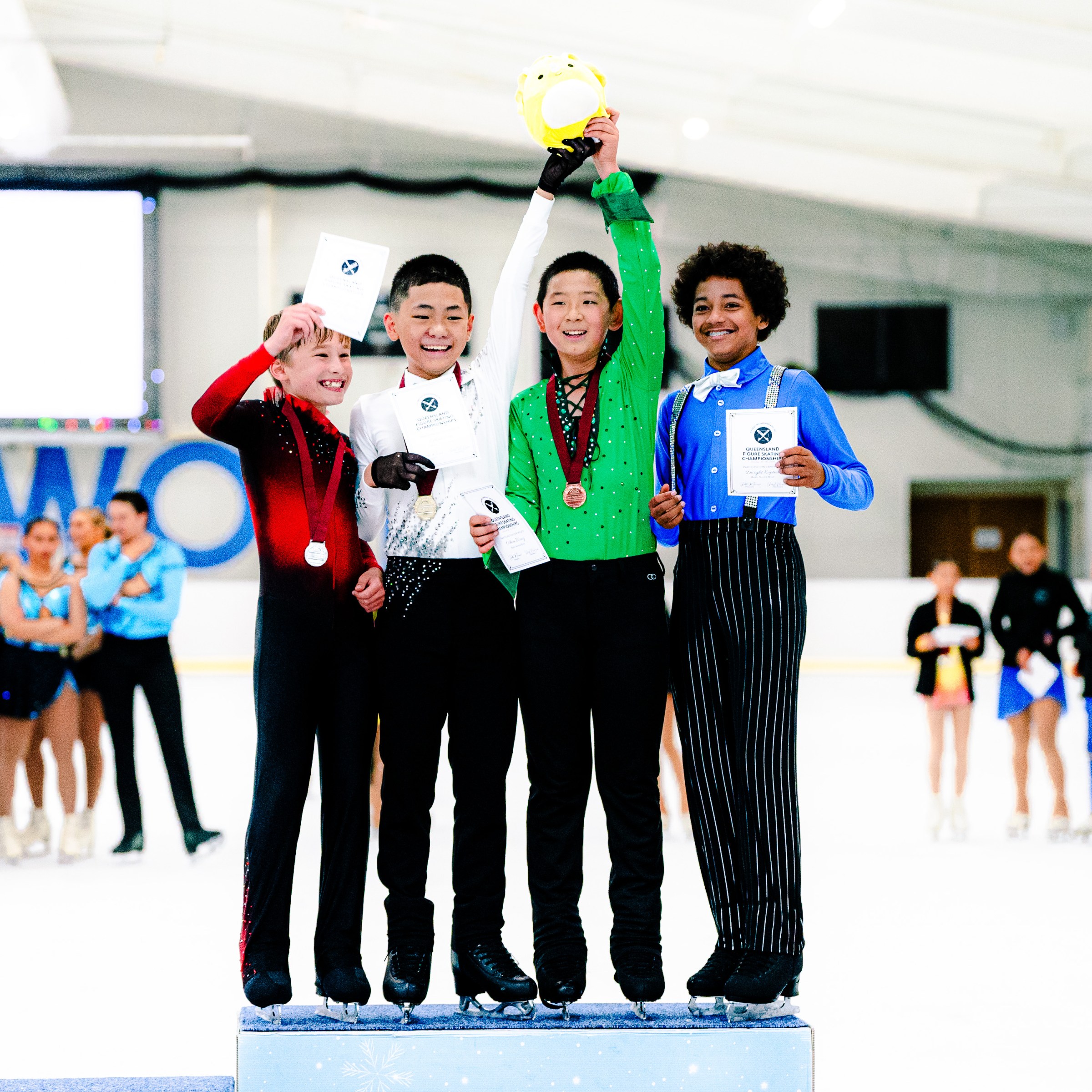 a group of people posing for the camera