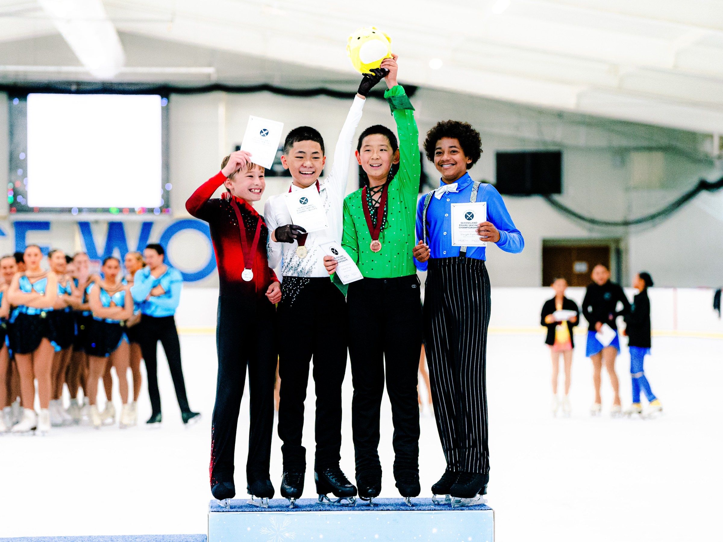 a group of people posing for the camera