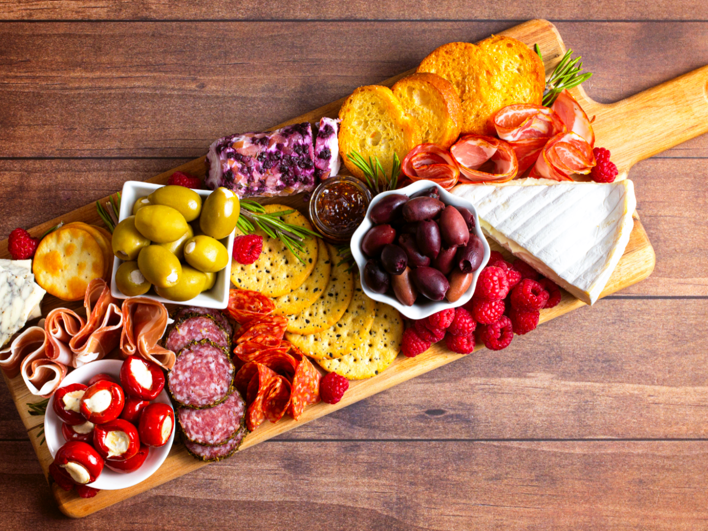 food on a wooden table
