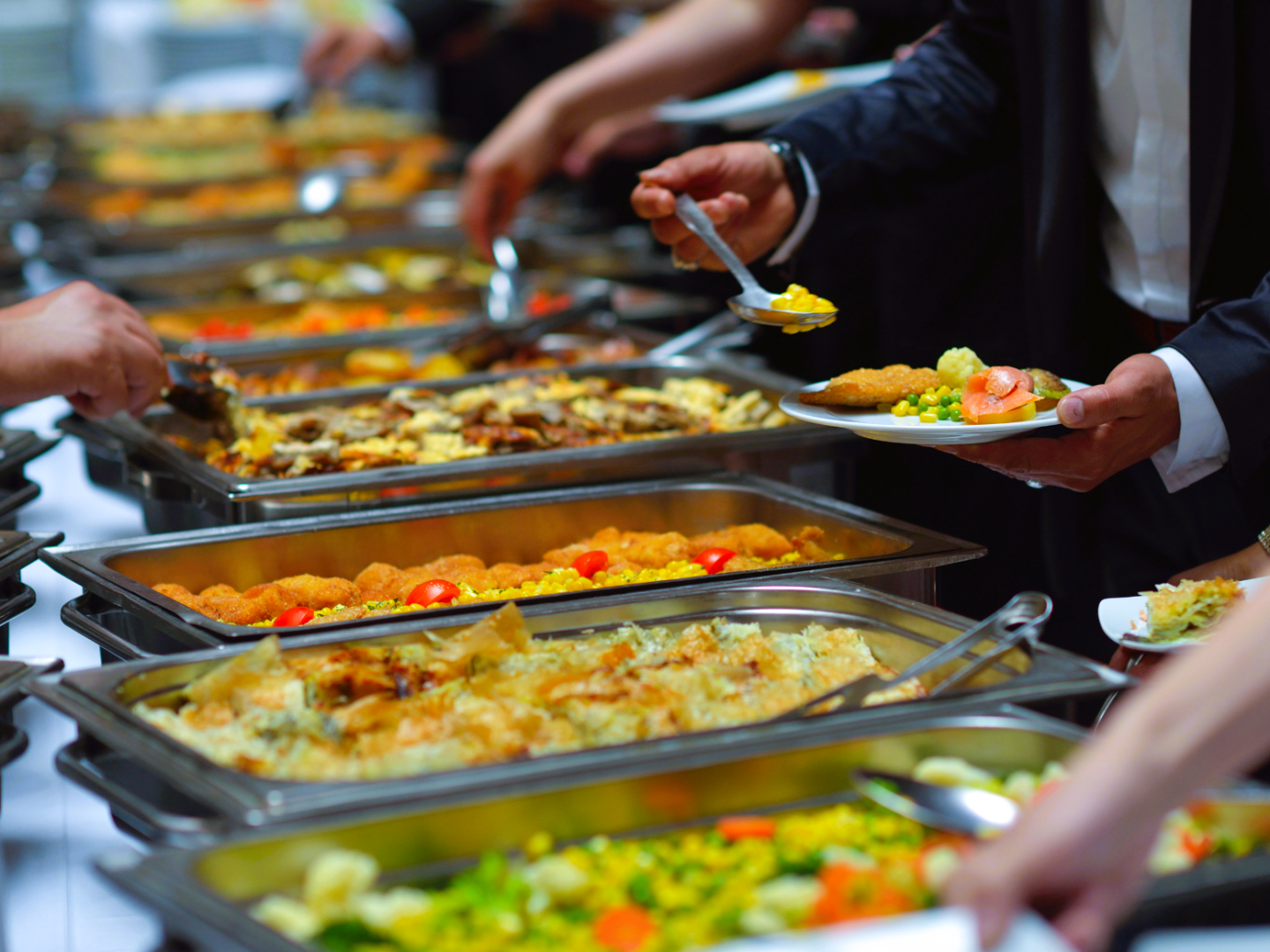 a group of people performing on a counter